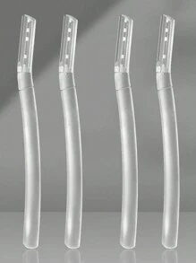 四件套透明眉毛修剪器套装，男女通用眉毛修剪器和面部剃毛器套装，眉毛修剪器和面部剃毛器，去角质磨皮工具，身体脱毛修剪器和面部眉毛剃毛器套装，长柄刀片带精密帽，女士眉毛修剪器工具，化妆，便宜，房间装饰，梳妆台，旅行，卧室，化妆配件，眉毛剃刀，便宜，圣诞礼物，化妆，化妆工具，便宜货，礼物，女士礼物，圣诞礼物，赠品，旅行，便宜货，旅行必备 - 白色 - 查看 11