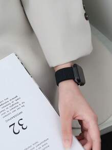 1 Stück Sportarmband für Apple Watch aus atmungsaktivem Nylon mit Klettverschluss, kompatibel mit Apple Watch 38/42/40/44/41/45/49/42(Serie 10)/46mm, elastisch und praktisch für Herren und Damen, kompatibel mit Apple Watch Serie 10/9/8/7/6/5/4/3/2/1/Ultra/SE Zubehör