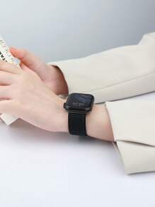 1 Stück Sportarmband für Apple Watch aus atmungsaktivem Nylon mit Klettverschluss, kompatibel mit Apple Watch 38/42/40/44/41/45/49/42(Serie 10)/46mm, elastisch und praktisch für Herren und Damen, kompatibel mit Apple Watch Serie 10/9/8/7/6/5/4/3/2/1/Ultra/SE Zubehör