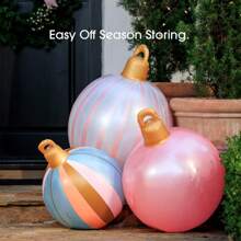 FUNBOY Giant Inflatable Light-Up Classic Pink Christmas Ornaments, 3 Giant Sizes 24'', 22'' And 16.5'' Indoor/Outdoor (3 Pack) - 1 - View 5