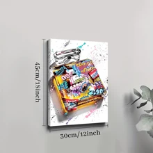 1pc Framed Canvas Poster, Graffiti Wall Art Canvas Paintings, Ideal Gift For Bedroom Living Room Corridor, Wall Art, Room Decoration - 彩色 - 查看 8