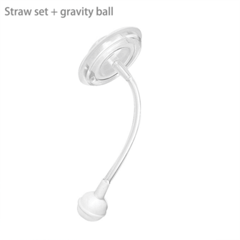 1pc 240ml Double Handle Rabbit Bottle Cap Water Bottle, Equipped With Gravity Ball Straw Accessories (Not Included In The Bottle Itself), Multiple Ways Of Drinking Water/Milk, Multiple Feeding Methods, PP Material Anti Drip Bottle, Anti Expansion Gas Cylinder, Cute Cartoon Pattern, Suitable For Daily Feeding