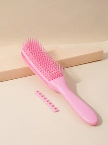 Set de cepillo desenredante, peine rizado, 3 piezas/5 piezas/6 piezas, cepillo para el cabello rizado húmedo y seco para cabello natural rizado, botella de spray, cepillo de peine, peine de cola de rata, cepillo para el borde y parte posterior para cabello grueso, y delgado, herramientas para el cuidado del cabello (rosa, morado, negro)