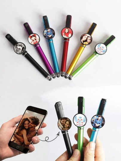 1 Stück personalisierter Foto-Gelschreiber, personalisierter Foto-Stift, personalisierter neutraler Stift für Männer und Frauen, Werbe-personalisierter Stift, Geschenk für Lehrer und Studenten, Stempel, exquisit, modern, farbig, hochwertig, personalisiert, einzigartiges Geschenk, Valentinstag Geschenk, Einschulung