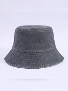 Chapéu de balde vintage desgastado da moda, chapéu de sol jeans dobrável casual unissex, versátil