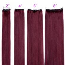 Extensiones de cabello humano con clip color vino tinto 99J, extensiones de cabello humano real liso con clip, 140g, 20 pulgadas, extensiones con clip rojas, extensiones de cabello virgen, juego de 8 piezas - S99JA - Ver 7