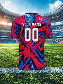 Camiseta de fútbol personalizada 2025, ligera y transpirable de 210g para primavera/verano, cuello en V, con nombre y número personalizados delante y detrás, casual para uso diario, fiestas y reuniones, ajustada
