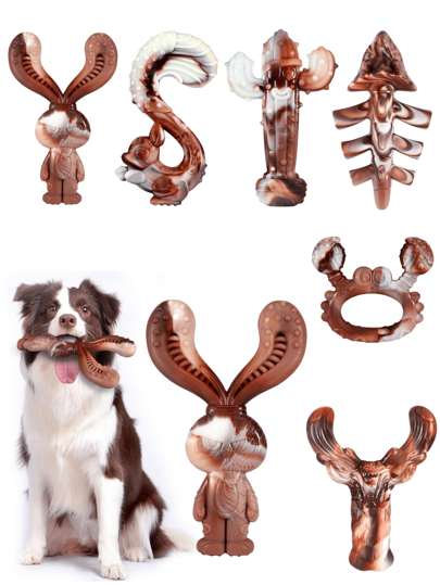 Brinquedos de mastigar para cães com sabor de carne, Brinquedos de mastigar indestrutíveis para cães | Nylon com sabor de carne e super resistente à mastigação | Presentes de Natal para amantes de cães, Petiscos para a temporada assustadora, Ossos de cachorro com sabor de carne resistentes à mastigação | Palitos de mastigar de nylon resistente | Presentes de Natal para meias de Natal, Brinquedos de Halloween para cães, Brinquedos de mastigar duráveis para cães, Serve para todos os tamanhos