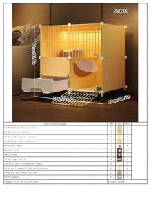 Enclosed Cat House With Litter Box, Full Apartment Style Indoor Cat Cage For Home Use, Free Space For Cats - Multicolor - View 22