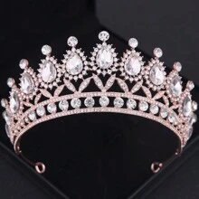 1 PIEZA Deslumbrante corona de cristal Tiaras y coronas para fiestas, bailes de graduación para mujeres, accesorios de boda y pelo, joyería, tocado de regalo
