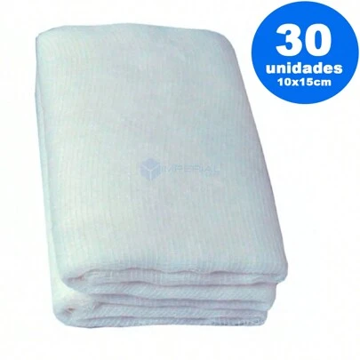 Compressa Algodonada Tipo Izobec 10x15cm - 30 Unids