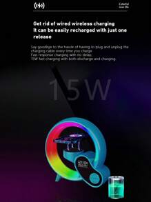 1 Stück Q-förmiger Bluetooth-Lautsprecher mit Ambientelicht. Es ist eine Heimdekoration, eine Festdekorationslampe, eine Sonnenaufgangs-Weckleuchte, eine Musik-Rhythmus-Sonnenaufgangs-Weckuhr, eine Nachtbeleuchtung, ein Bluetooth-betriebener Lautsprecher für die Heimdekoration, ein 15W kabelloser Musikladegerät und eine Uhr, sowie eine stilvolle Smart-Lampe. Raumdekor Digital Uhr Schlafzimmer Dekoration Studentenwohnheim Dekoration Schulanfang Schuldekoration Schulsurprise