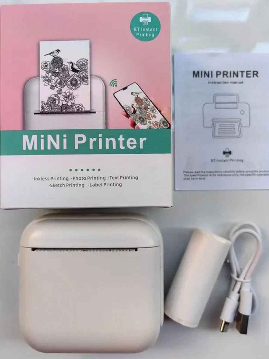 Mini Thermal Sticker Printer - Portable Wireless Pocket Phone Sticker ...