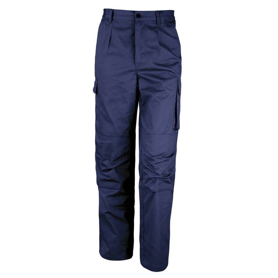 Result Mens Action Work Trousers (Navy) - 270gsm 65% Polyester/35% Cotton - Navy Blue - View 1