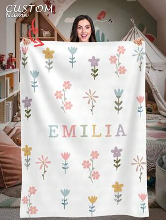 1pc Custom Name Blanket For Bed ,Personalized Bedding Blanket With Name, Personalized Throws Blanket, Cute Animals Blanket, Best Blanket, Cozy Blanket, Family Gift, Birthday Gifts, Christmas Gifts ,Personalized Gifts, Gift For Son/Daughter, Gift For Friend, Gift For K,Fall Decor
