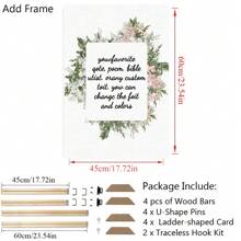 1 Pc Personalized Customized Photos On Canvas With DIY Wood Frame,Gifts For Valentine's Day,Custom Photos For Your Lover,Family,Friends And Pets,Dogs,Cats,Big Size Home Decor Birthday Graduation