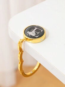 1 Set de soporte plegable para billetera con diseño de letra floral, soporte de escritorio metálico para billetera, gancho de moda para bolsos y organizador de escritorio de oficina para mujeres, ganchos adhesivos, perchero toallero, decoración de pared para dormitorio, perchas, ganchos, percha, artículos para volver a la escuela, estanterías, organización y almacenamiento, soporte para llaves, soporte para llaves de pared, percha para llaves, gancho adhesivo, percha de puerta, decoración de habitación, accesorios de cocina - Multicolor - Ver 6