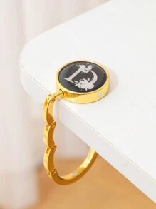 1 Set de soporte plegable para billetera con diseño de letra floral, soporte de escritorio metálico para billetera, gancho de moda para bolsos y organizador de escritorio de oficina para mujeres, ganchos adhesivos, perchero toallero, decoración de pared para dormitorio, perchas, ganchos, percha, artículos para volver a la escuela, estanterías, organización y almacenamiento, soporte para llaves, soporte para llaves de pared, percha para llaves, gancho adhesivo, percha de puerta, decoración de habitación, accesorios de cocina - Multicolor - Ver 5