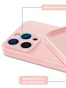Funda de teléfono compatible con iPhone, 1 pieza de unicolor rosa, funda de TPU resistente al agua, a prueba de golpes y rayones para iPhone 16 - Rosa - Ver 5