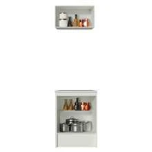 Kit Alacena Superior Y Gabinete Bajo Madesa Topazio 60cm Color Blanco - Blanco - Ver 4
