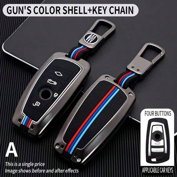 New Arrival Smart Key Fob Cover Case For BMW Car, 3 Buttons And 4 Buttons, Fit For 1 Series, 3 Series, 5 Series, 6 Series, 7 Series, X1, X2, X3, X4, X5, X6, X7, F10, F15, F16, F20, F30, F18, F25, M3, M4, E34, Accessories For BMW Car Key Case With Keychain, For BMW 525, 530, 535, 325, 330, 335, 730, 735, 740, 750