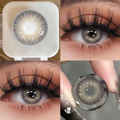 1 Paar farbige Kontaktlinsen für Augen-Make-up, geeignet für den Jahresgebrauch, 14,5 mm, passend für tägliches Dating und Festivalveranstaltungen, um die Augen zu vergrößern, Halloween-Kostüm Cosplay