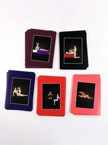 1 pieza Juego de cartas de poses sexuales para adultos en pareja, productos SM, juguetes sexuales, juguetes de coqueteo y comandos de dormitorio, incluye ilustraciones, regalos traviesos para Halloween/Navidad/Día de San Valentín, entretenimiento para fiestas, perfecto para una cita perfecta - 54 cartas