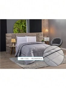 Double Percale 400 Thread Count Satin Duvet For Every Style - Grey - View 5