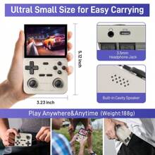K36 Handheld Retro Game Console With 9000+Games,Mini Retro Game Console With 64GB/128G TF Card,Portable Gaming Console,3.5 Inch IPS Screen - Light Grey - View 5