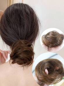 Syntetyczne włosy Scrunchie Bun Maker, puszysty kok z włosów Donut, elastyczna gumka do włosów Bun Cover Hairpiece, odpowiednia dla kobiet do codziennego upięcia