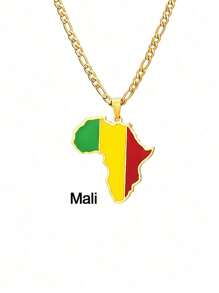 1 pièce Collier Minimaliste Personnalisé avec Carte de l'Afrique, Convient pour le port quotidien des hommes. Le collier avec carte est un choix idéal comme cadeau pour les amis, montrant la qualité exquise et le style de conception européen et américain populaire pour les hommes. Un bijou indispensable pour les hommes