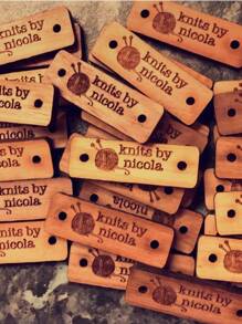 10pcs Wooden Clothing Labels, Sew On Garment Labels, Personalized Label Tags, Labels For Handmade Products, Wood Labels For Knitted Items 4cm*1.5cm