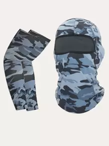 Awegeo Camouflage Balaclava Face Mask+Arm Sleeves Set, Summer Cooling Neck Gaiter, UV Protector Motorcycle Ski Scarf For Men/Women Summer UV Protection Full Head Mask Neck Cover For Driving Cycling - Multicolor - View 5