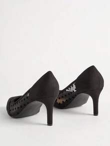 Mesh Dot Heel - Black - View 3