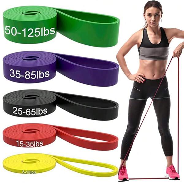 1pc Resistance Bands, Exercise Bands Pull Up Assist Bands - Workout Bands Set - Mobility Band Powerlifting Bands For Men And Women Fitness Training,Elastic And Exercise Bands Set For Stretching, Suitable For Yoga, Pilates, Gym, Home Exercise