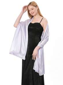 1pc Fashionable Evening Wrap Shawl, Satin Shawl, Extra Long Wedding Shawl For Brides Party