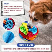 Juguetes Interactivos para Perros, Pelota de Snuffle para Perros que Fomenta las Habilidades de Forrajeo Natural, Pelota de Snuffle, Juguetes de Rompecabezas para Perros, Pelota de Premios para Grandes - Azul - Ver 4