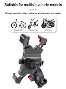 Suporte de celular para motocicleta com 4 garras, suporte de celular com navegação para entregadores de comida, suporte antivibração para celular, bicicleta elétrica, carro, compatível com iPhone, telefone Android, presente de aniversário, família, amigos para bicicleta e acessórios para motocicletas ao ar livre, suporte de celular para bicicleta