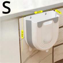 S/L Kitchen Folding Hanging Trash Can Home Bathroom Cabinet Wall Mounted Trash Can Kitchen Accessories - 灰色 - 查看 1