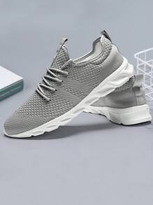 Women's Mesh Breathable Sports Shoes Lace Up Flat Shoes Training Tennis Shoes Walking Sneakers Comfortable And Lightweight Athletic Shoes Fashionable Fitness Shoes Light_Gray