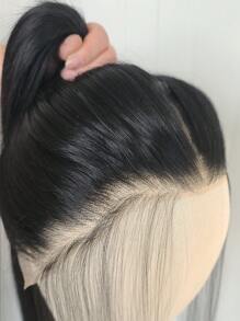 Women's Smooth Black Long Straight Synthetic Wig - Heat Resistant, Elastic Cap - Black - View 5