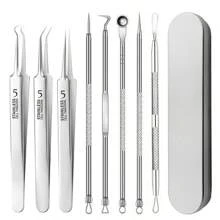 Bộ 8 dụng cụ trị mụn, mụn đầu đen, vết thâm, mụn nhọt, chăm sóc da, làm đẹp, bộ làm sạch lỗ chân lông, dụng cụ trị mụn đầu đen, làm đẹp, sản phẩm chăm sóc da, spa, chăm sóc bản thân, dụng cụ chăm sóc da, chăm sóc da mặt, đồ dùng thẩm mỹ, da, sữa rửa mặt, chăm sóc da mặt - trắng - Xem 1