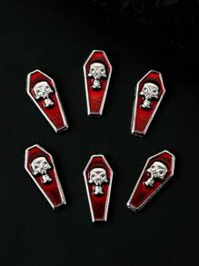 5Pcs Metal Grave Stone, Nail Art Jewelry Decor, Cross, Skull, Rhombus, Diy Classic Unique Creative Accessories Nail Supplies Nails Nail Charms Nail Gems