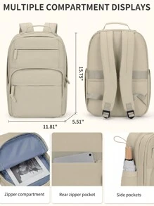 大型笔记本电脑背包、适合 15.6 英寸笔记本电脑的电脑包、旅行背包、学校背包、书包、书包、学校背包、随身背包、BookbaDaypack、飞行认证女士商务背包、户外通勤、工作、学校旅行背包 - 彩色 - 查看 4