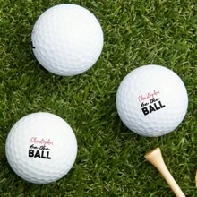 3 balles de golf personnalisées, balles de pratique rondes en caoutchouc à deux couches, balles de sport extérieur personnalisées, convenant aux sports d'équipe, à la Saint-Valentin, à l'anniversaire de mariage, le meilleur cadeau pour la famille et les amis.
