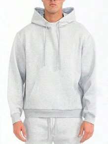 Mens 2-Piece Stacked Sweat Pant And Hoodie Tech Fleece Sweat Set - Gris - Voir 2