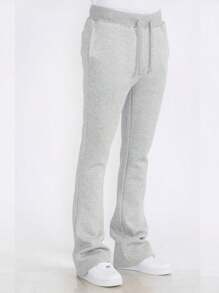 Mens 2-Piece Stacked Sweat Pant And Hoodie Tech Fleece Sweat Set - Gris - Voir 6