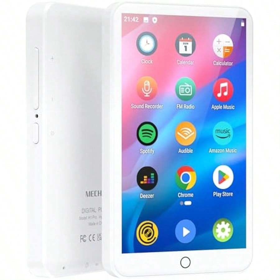 4 Inch Touch Screen MP3 Player Android 9.0 WiFi Bluetooth MTK 8 Core Music Player With Spotify Audible Deezer  Music  Play Downloadable Apps - 8Core-White - View 1