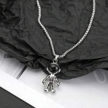 1 pezzo Collana con ciondolo in acciaio al titanio stile hip hop, catena di moda per felpe