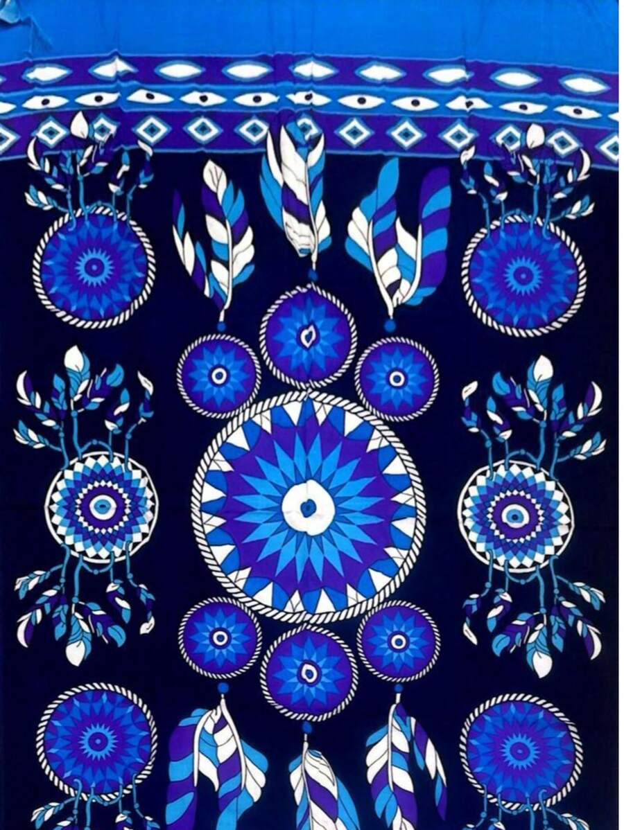 Printed Beach Sarong With Variations Of Prints - Círculo griego - Ver 1